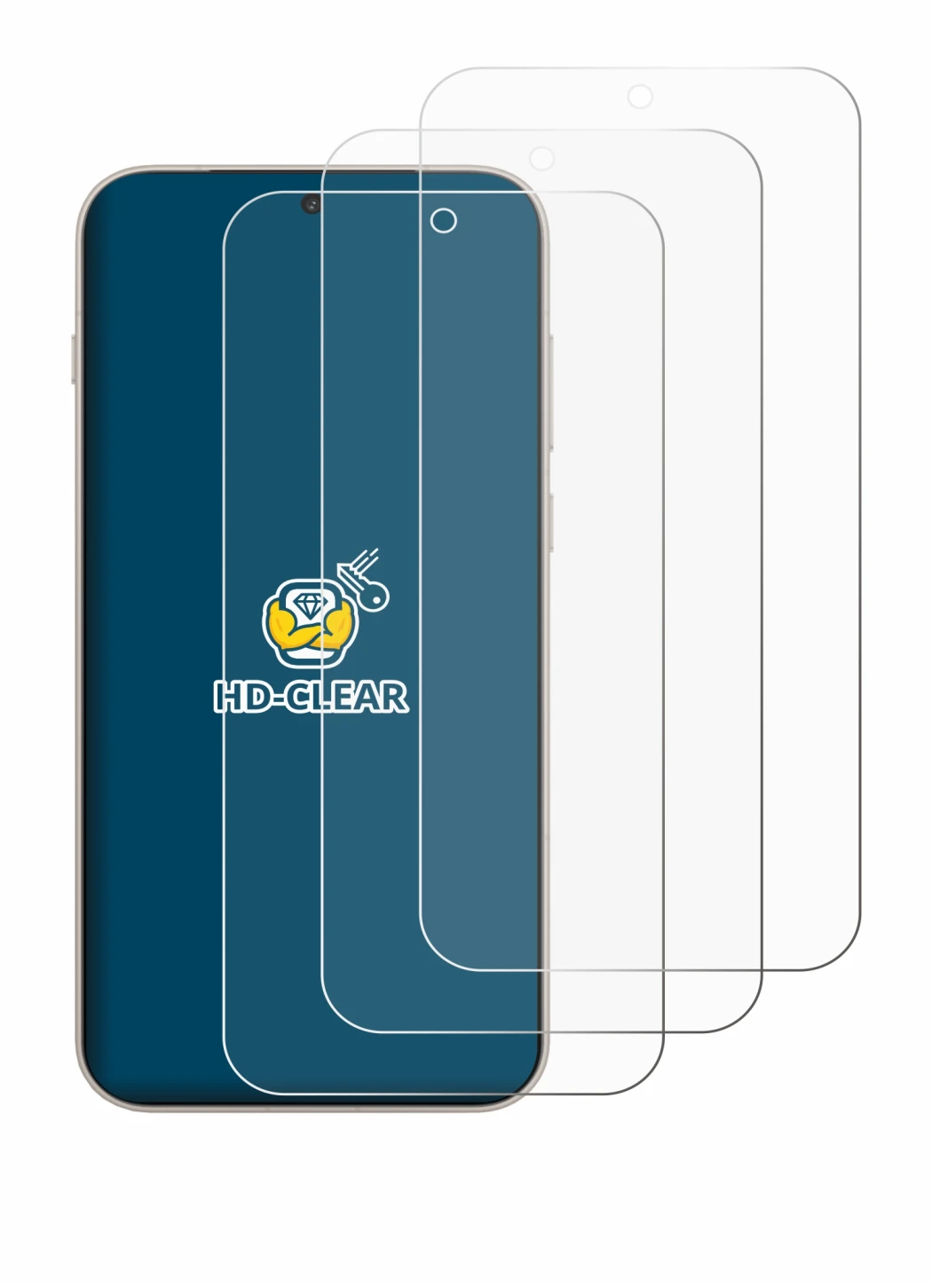 Image de l'appareil OnePlus 15 avec une grande variété de protections d'écran.