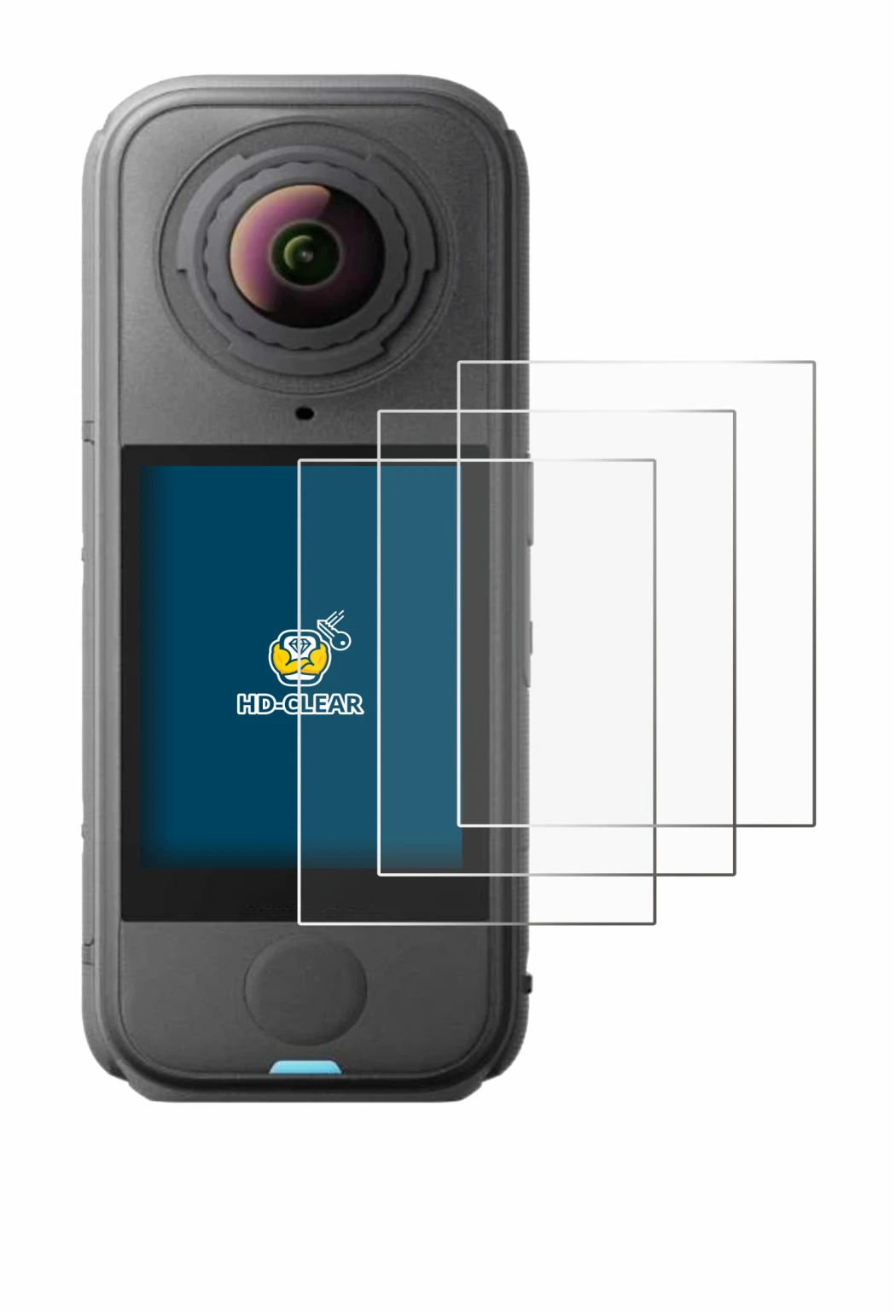 Image de l'appareil Insta360 X4 Air avec une grande variété de protections d'écran.