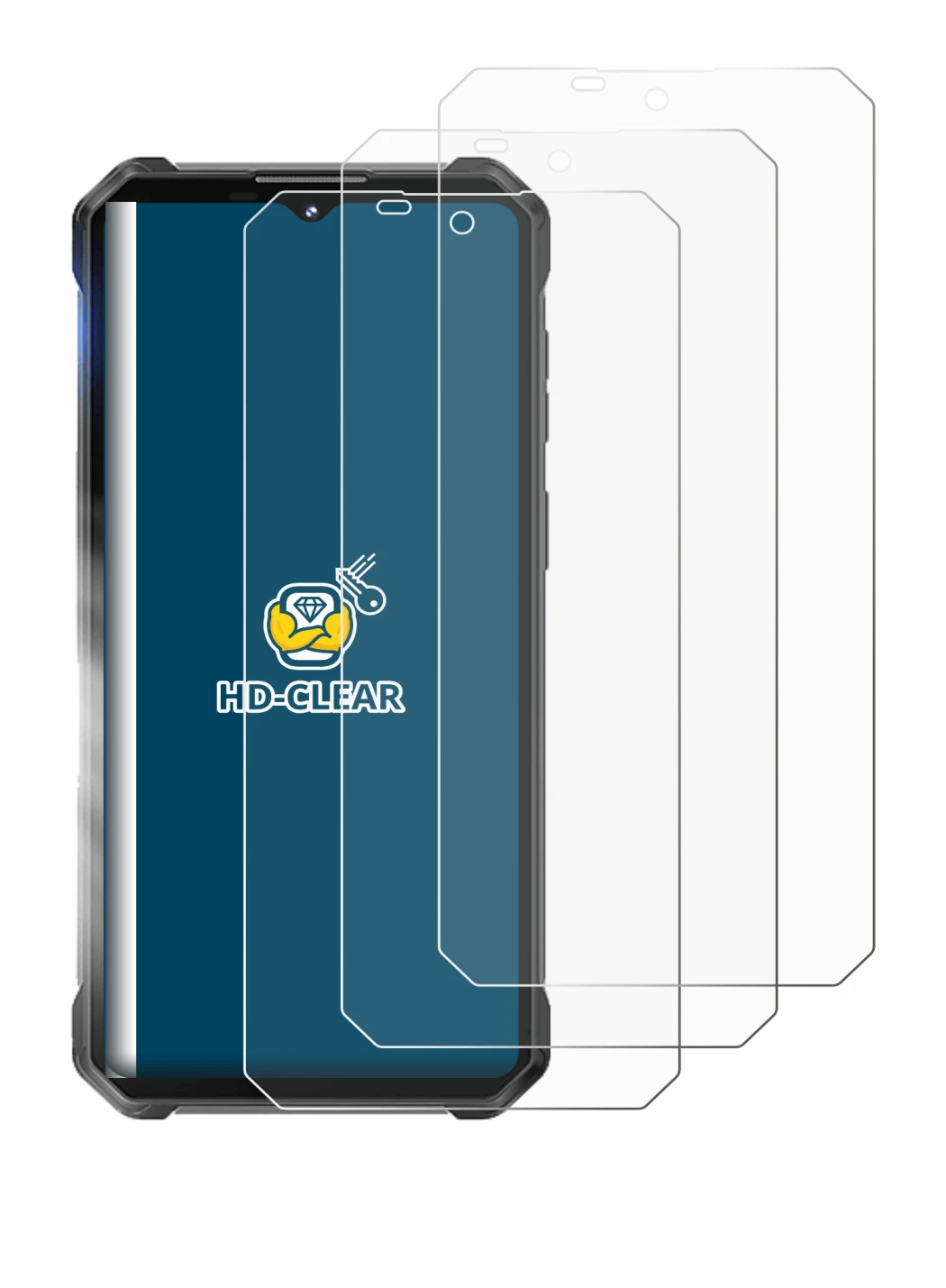 Image de l'appareil Oukitel WP53 Pro avec une grande variété de protections d'écran.