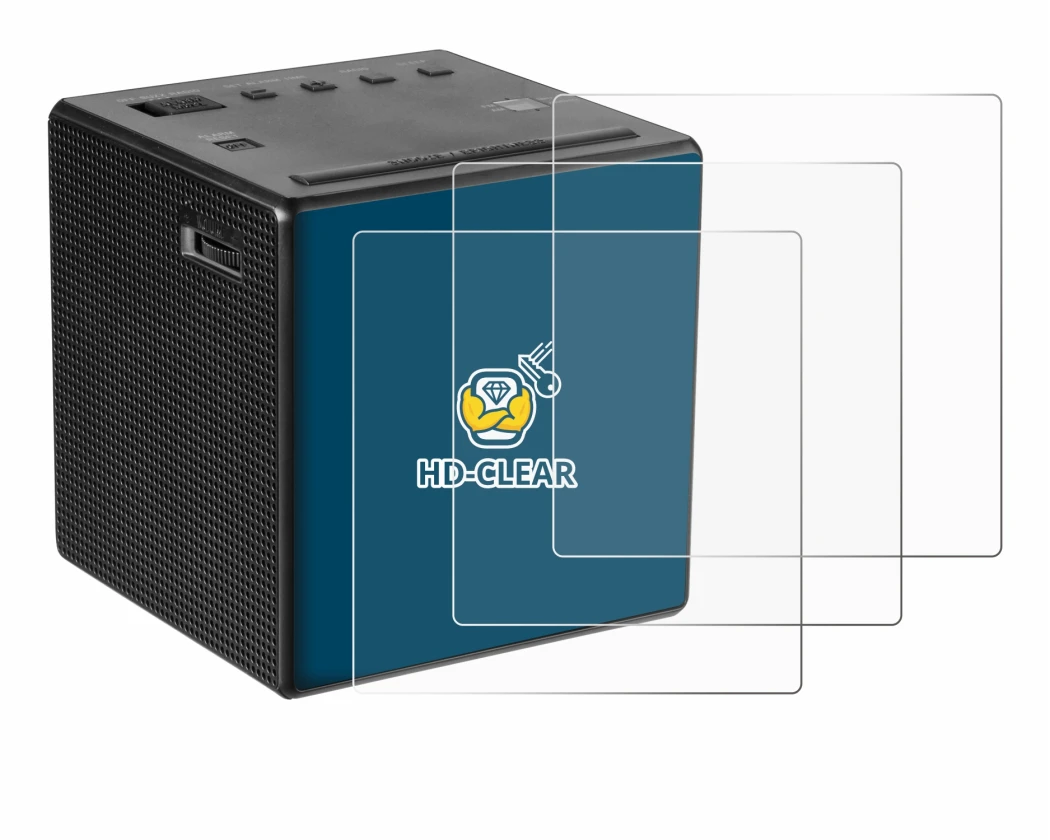 Image de l'appareil Sony ICF-C1 avec une grande variété de protections d'écran.