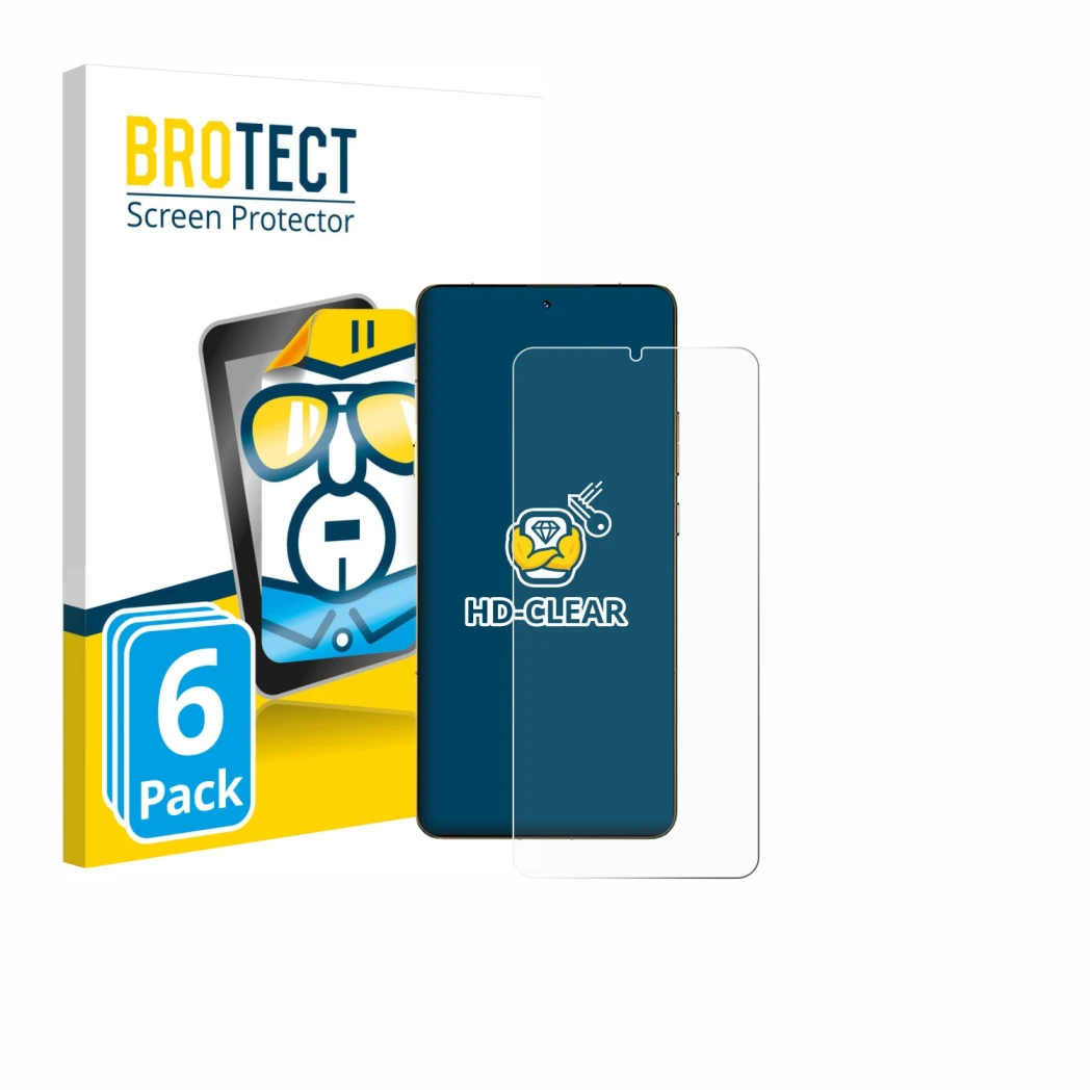 Face avant d’un emballage produit avec le logo de la marque BROTECT. À côté, l’appareil Motorola Signature est représenté avec