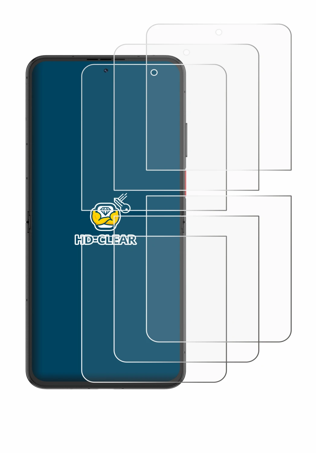 Image de l'appareil Nubia Flip 2 avec une grande variété de protections d'écran.