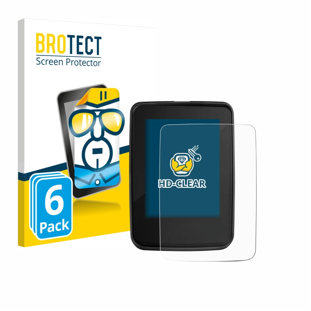 Face avant d’un emballage produit avec le logo de la marque BROTECT. À côté, l’appareil Giant RideDash Evo 2 est représenté av