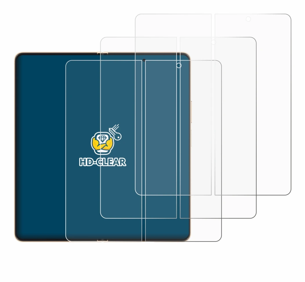 Image de l'appareil Honor Magic V6 (Affichage interne) avec une grande variété de protections d'écran.