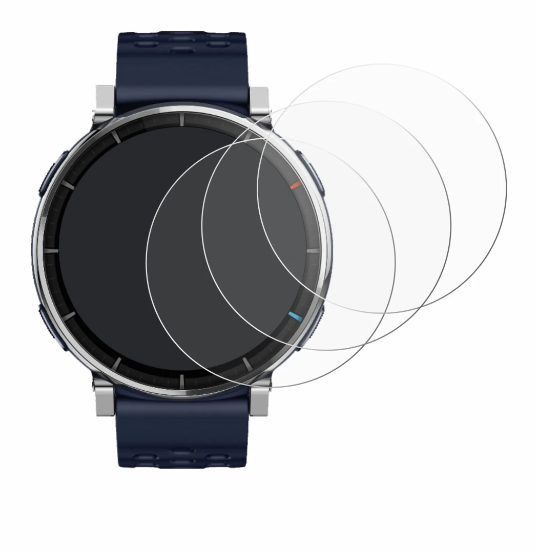 Image de l'appareil Amazfit Active 3 Premium avec une grande variété de protections d'écran.