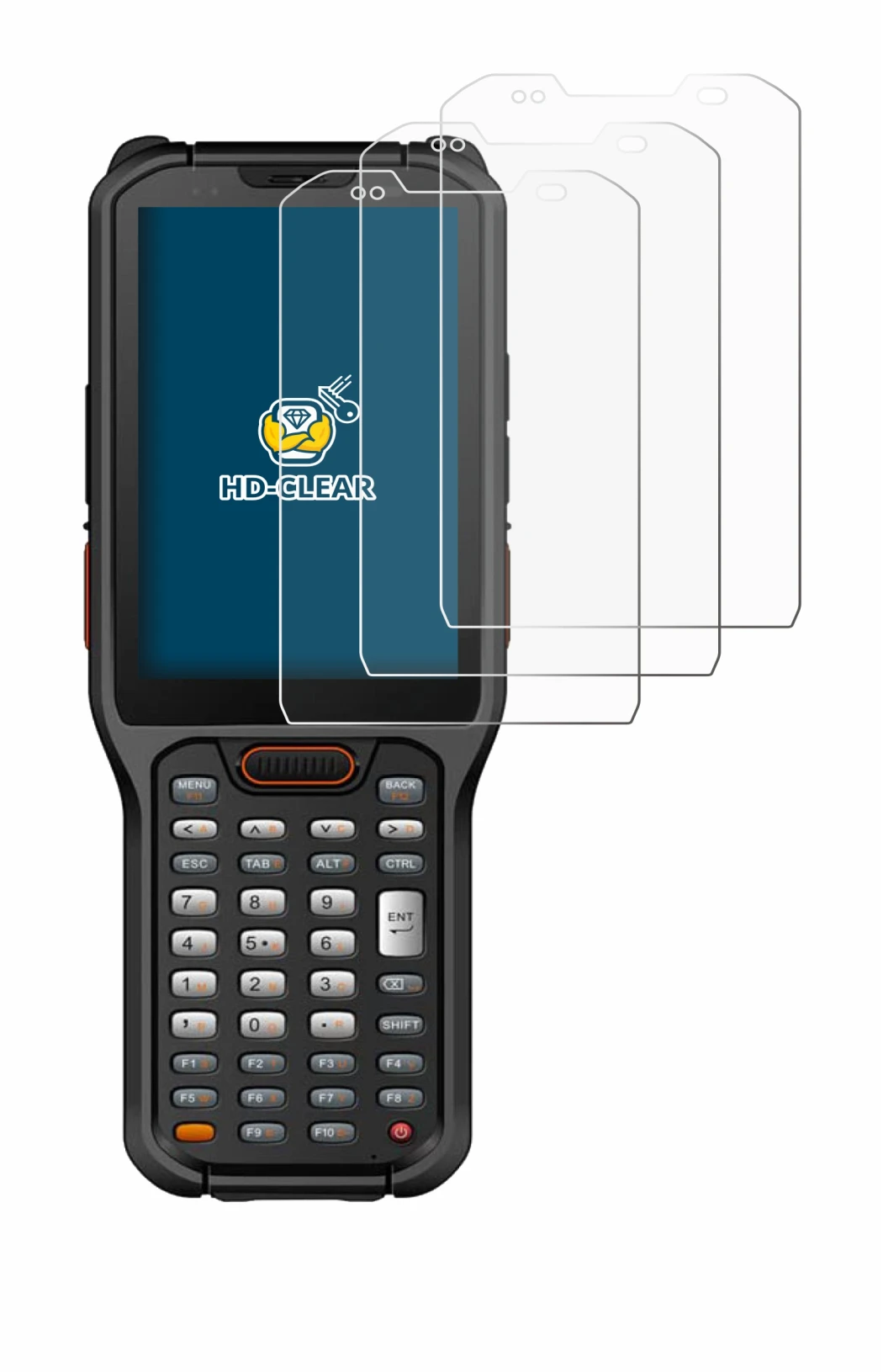 Image de l'appareil Urovo RT40S avec une grande variété de protections d'écran.