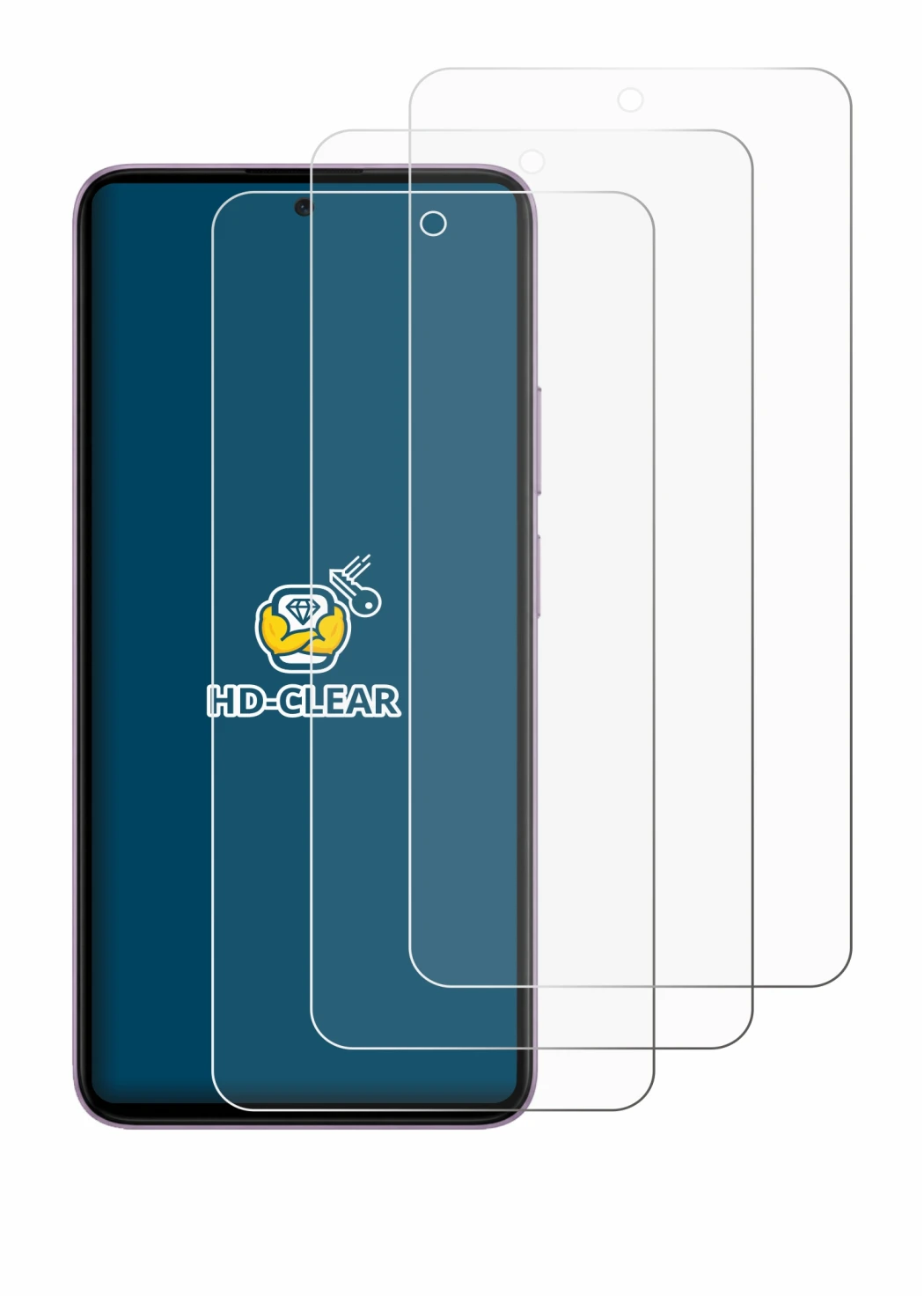 Image de l'appareil HMD Crest 2 avec une grande variété de protections d'écran.