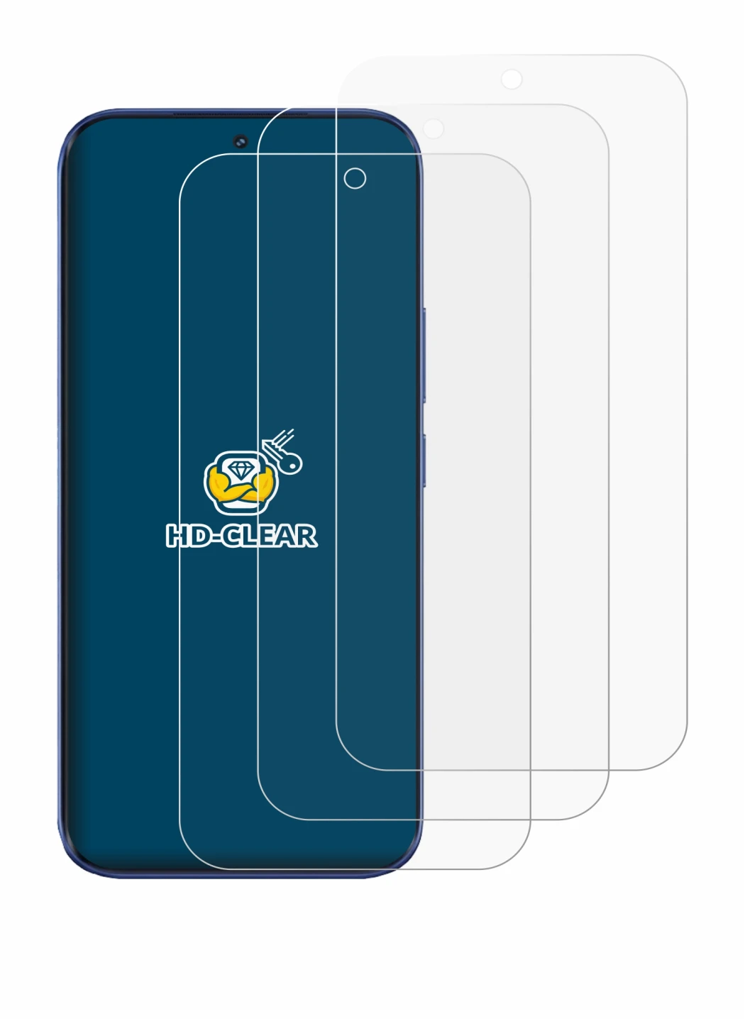 Image de l'appareil Tecno Camon Slim avec une grande variété de protections d'écran.