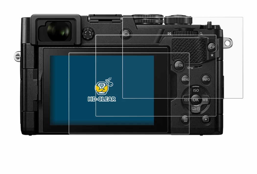 Image de l'appareil OM System PEN avec une grande variété de protections d'écran.