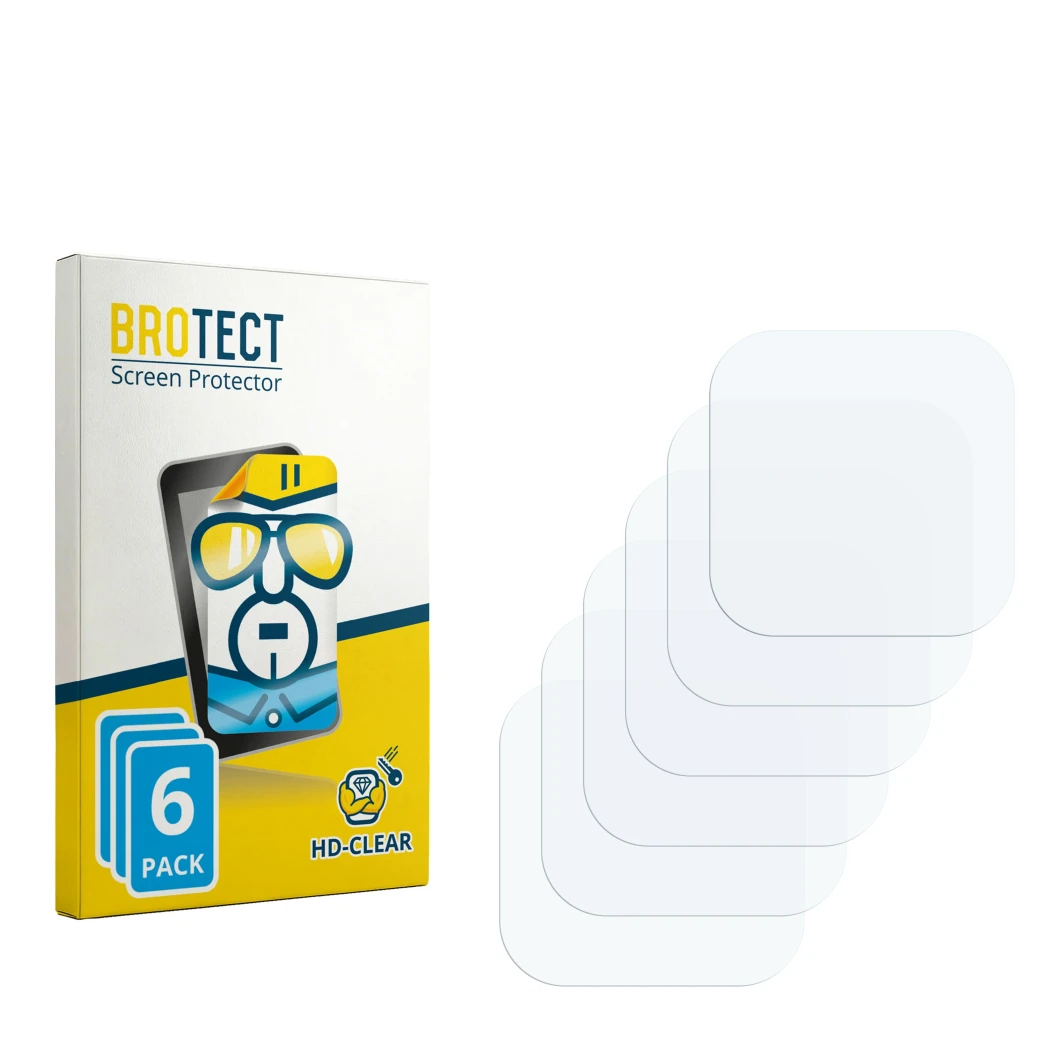 Face avant d’un emballage produit avec le logo de la marque BROTECT. À côté se trouve la protection d’écran correspondante.