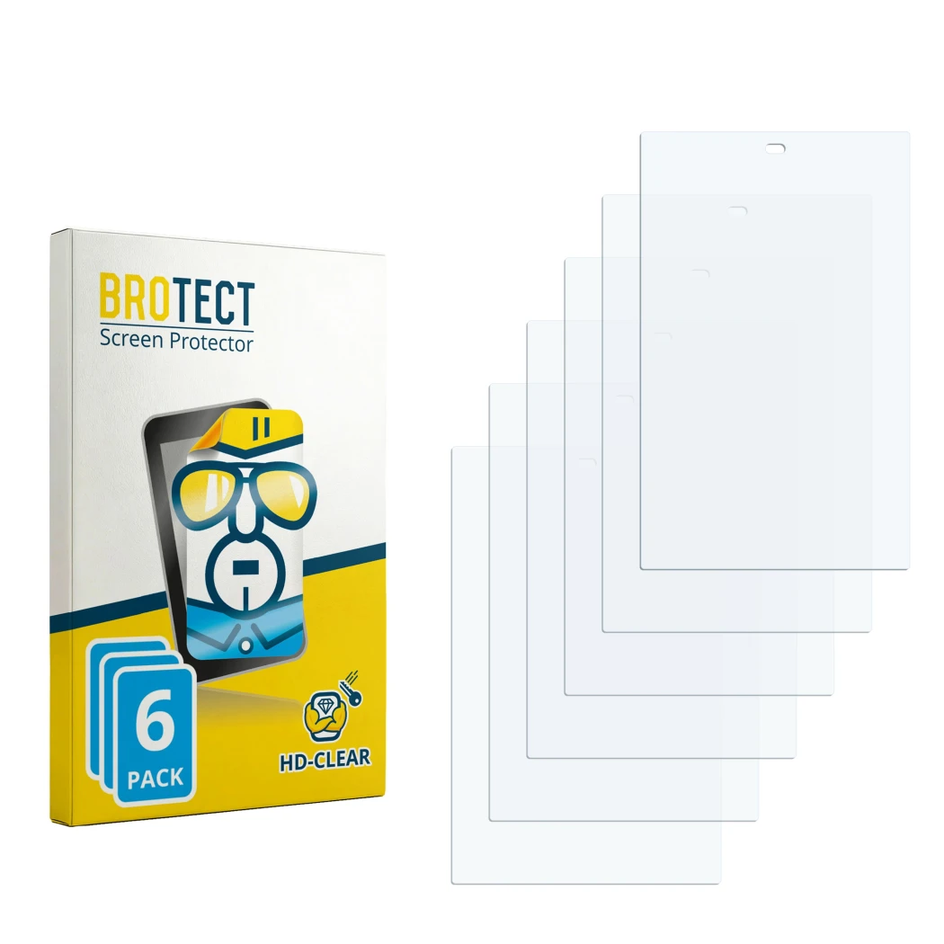 Face avant d’un emballage produit avec le logo de la marque BROTECT. À côté se trouve la protection d’écran correspondante.