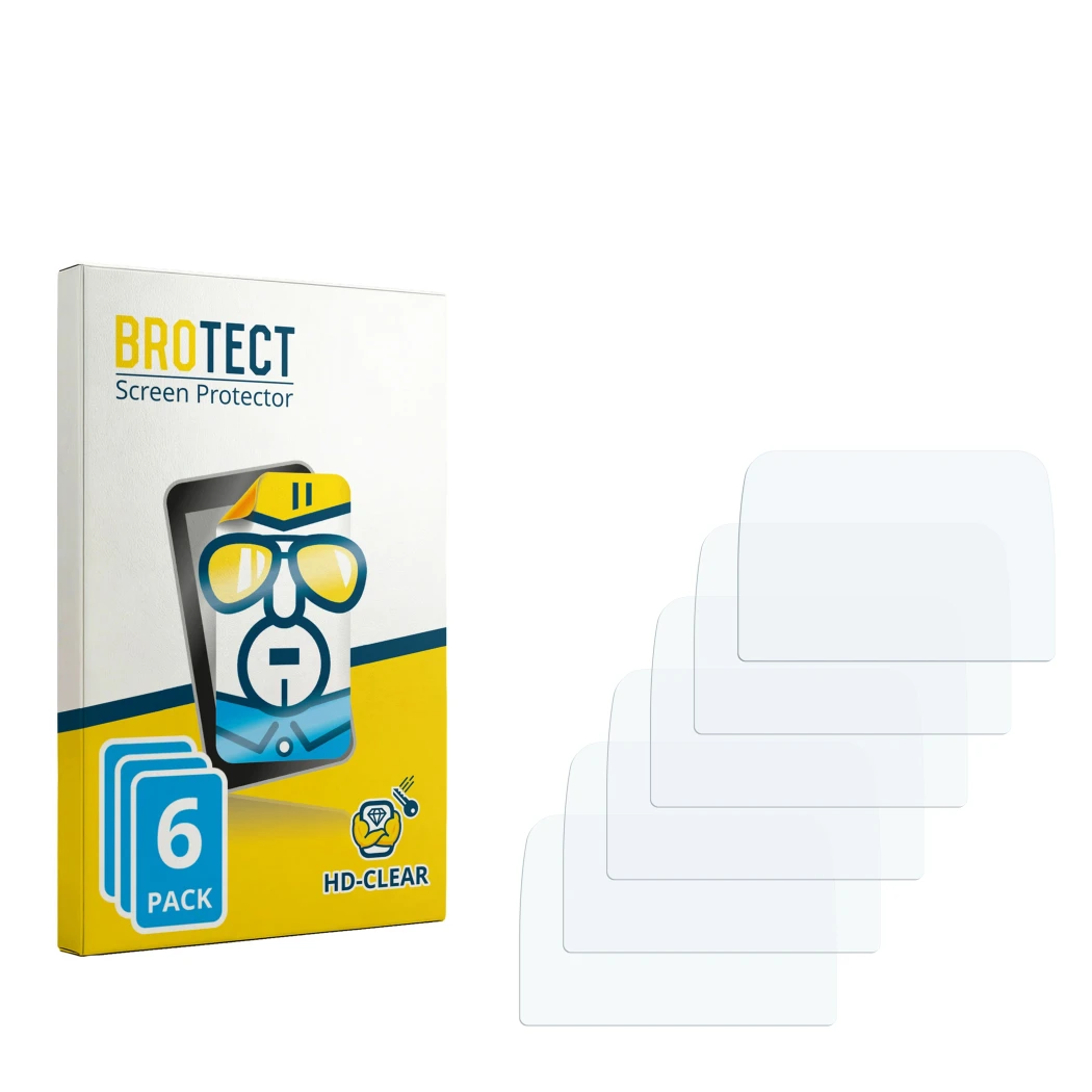 Face avant d’un emballage produit avec le logo de la marque BROTECT. À côté se trouve la protection d’écran correspondante.