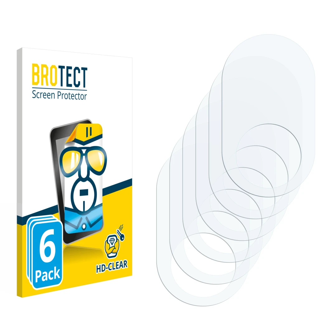 Face avant d’un emballage produit avec le logo de la marque BROTECT. À côté se trouve la protection d’écran correspondante.