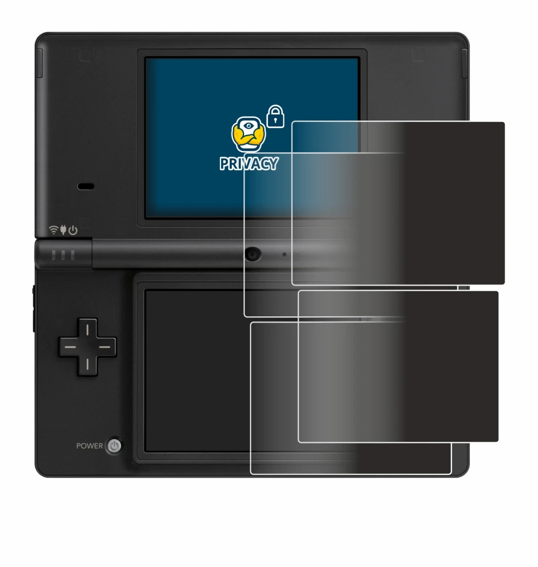Image de l'appareil Nintendo DSi avec une grande variété de protections d'écran.