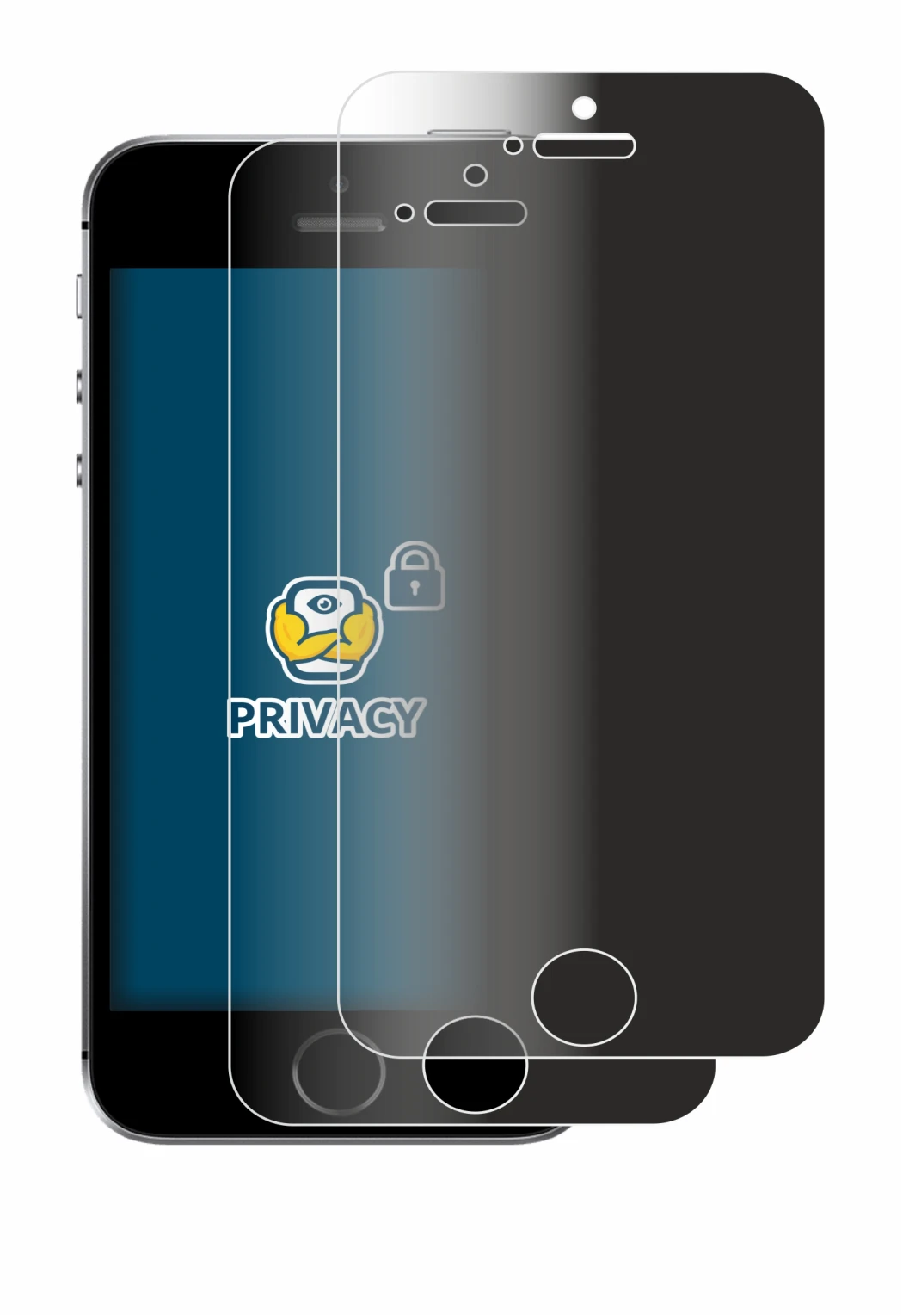Image de l'appareil Apple iPhone SE 2016 avec une grande variété de protections d'écran.