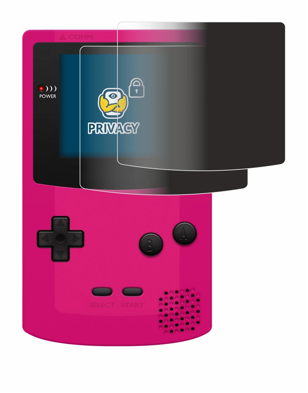 Image de l'appareil Nintendo Gameboy Color avec une grande variété de protections d'écran.