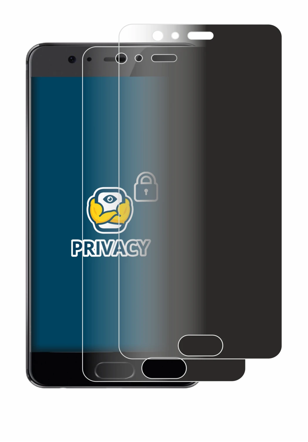 Image de l'appareil Huawei P10 Plus avec une grande variété de protections d'écran.