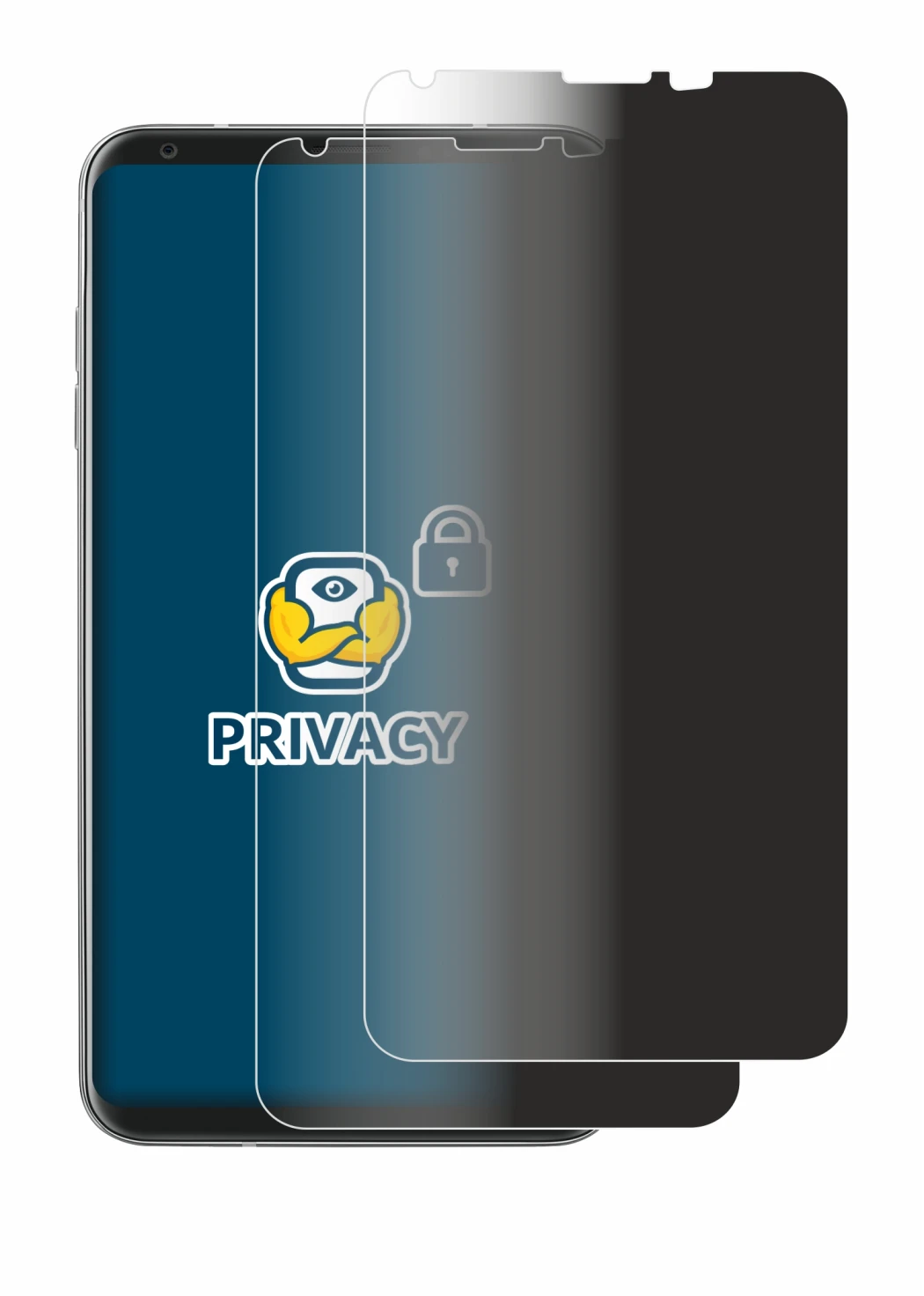 Image de l'appareil LG V30s avec une grande variété de protections d'écran.