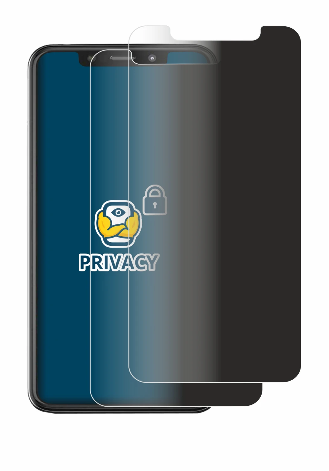 Image de l'appareil Motorola One avec une grande variété de protections d'écran.