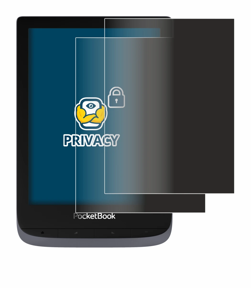 Image de l'appareil PocketBook Touch HD 3 avec une grande variété de protections d'écran.