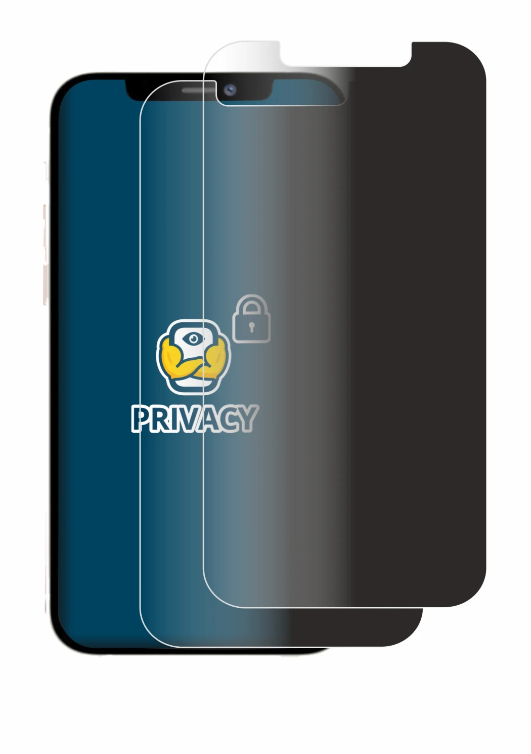 Image de l'appareil Apple iPhone 12 Pro Max avec une grande variété de protections d'écran.