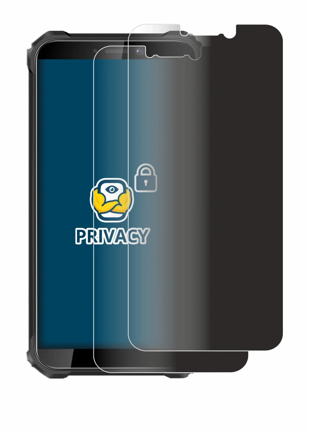 Image de l'appareil Oukitel WP5 Pro avec une grande variété de protections d'écran.