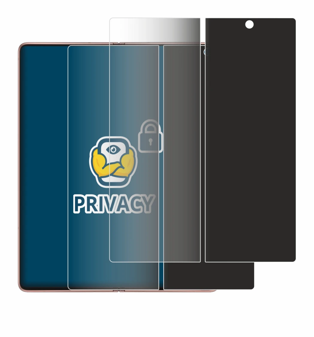 Image de l'appareil Samsung Galaxy Z Fold 2 5G (Affichage interne) avec une grande variété de protections d'écran.