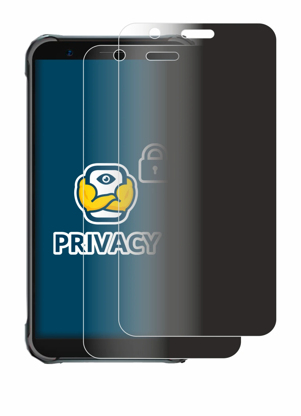 Image de l'appareil Blackview BV4900 Pro avec une grande variété de protections d'écran.