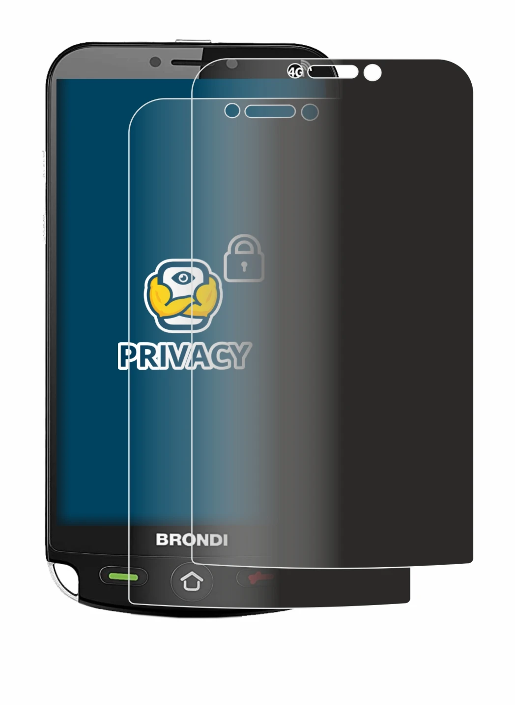 Image de l'appareil Brondi Amico Dual Sim avec une grande variété de protections d'écran.