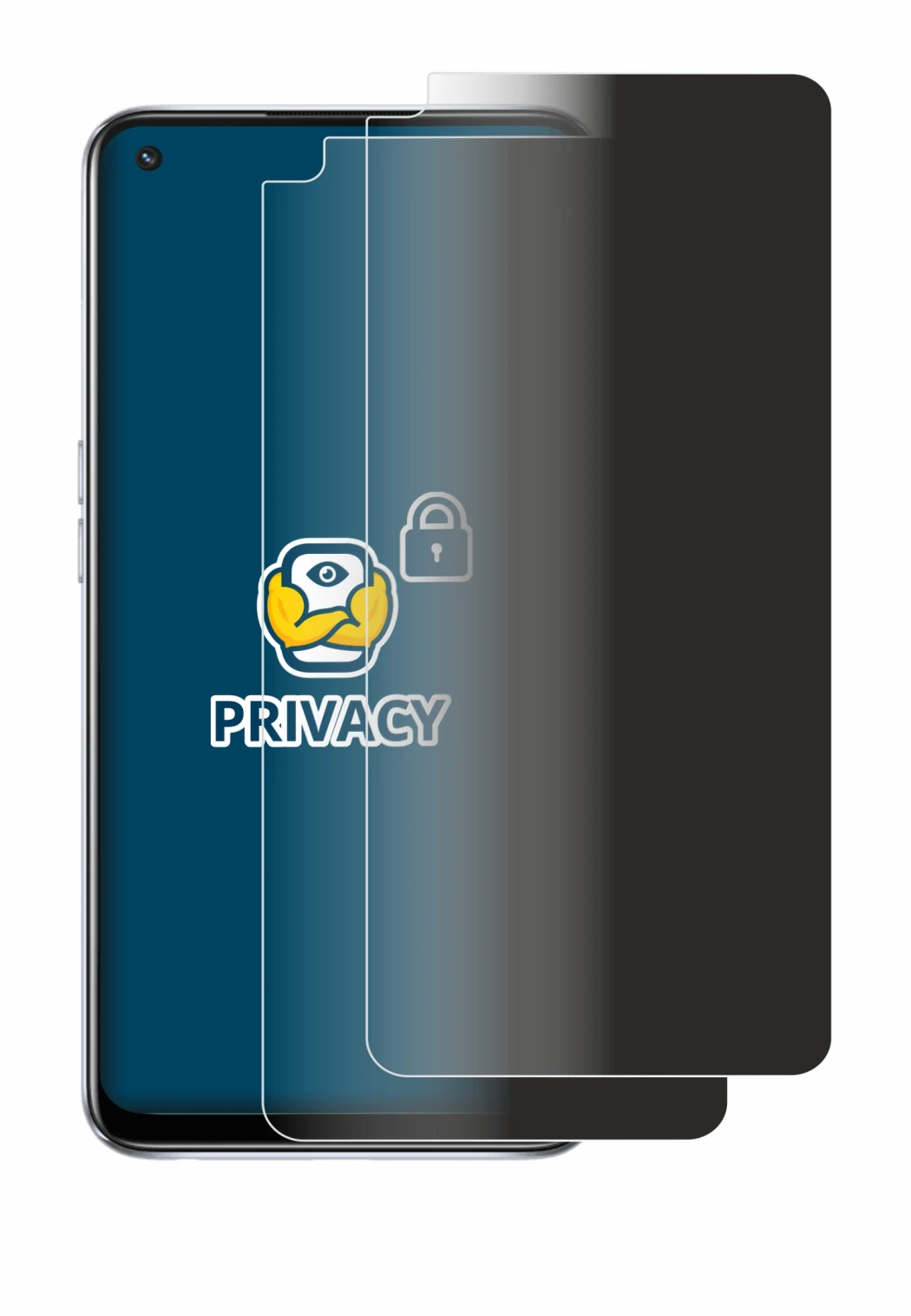 Image de l'appareil Oppo A93 5G avec une grande variété de protections d'écran.
