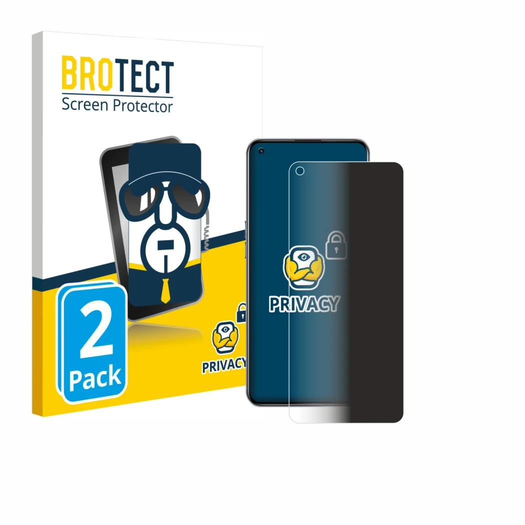 Face avant d’un emballage produit avec le logo de la marque BROTECT. À côté, l’appareil realme X7 Max 5G est représenté avec l