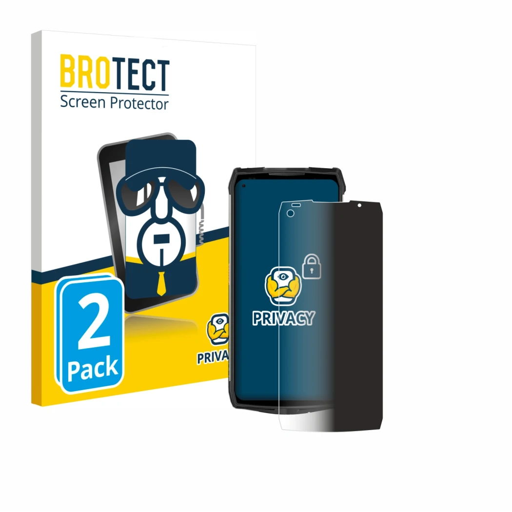 Face avant d’un emballage produit avec le logo de la marque BROTECT. À côté, l’appareil Ulefone Power Armor 13 est représenté 