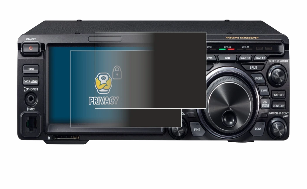 Image de l'appareil Yaesu FT-DX10 avec une grande variété de protections d'écran.