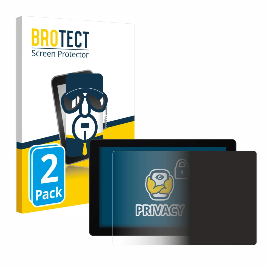 Face avant d’un emballage produit avec le logo de la marque BROTECT. À côté, l’appareil SmallHD Cine 7 est représenté avec la 