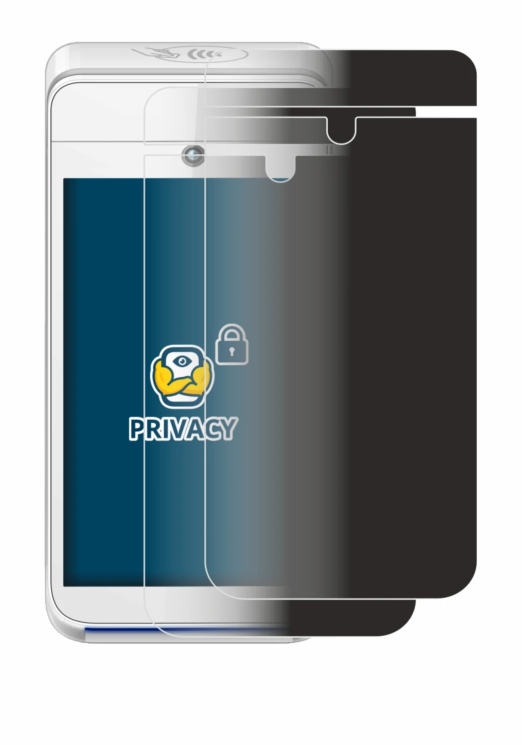 Image de l'appareil Pax A920 avec une grande variété de protections d'écran.