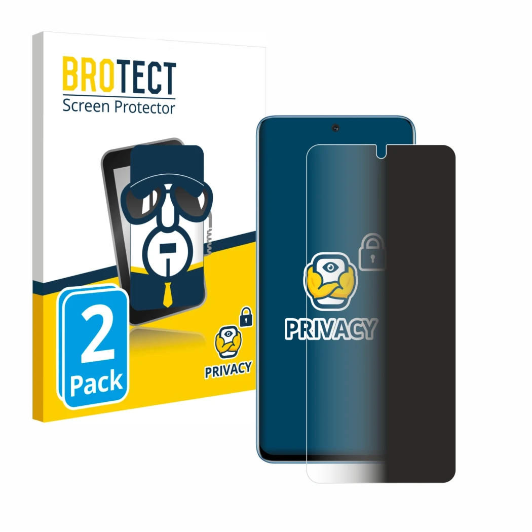Face avant d’un emballage produit avec le logo de la marque BROTECT. À côté, l’appareil Honor Magic 4 Lite est représenté avec