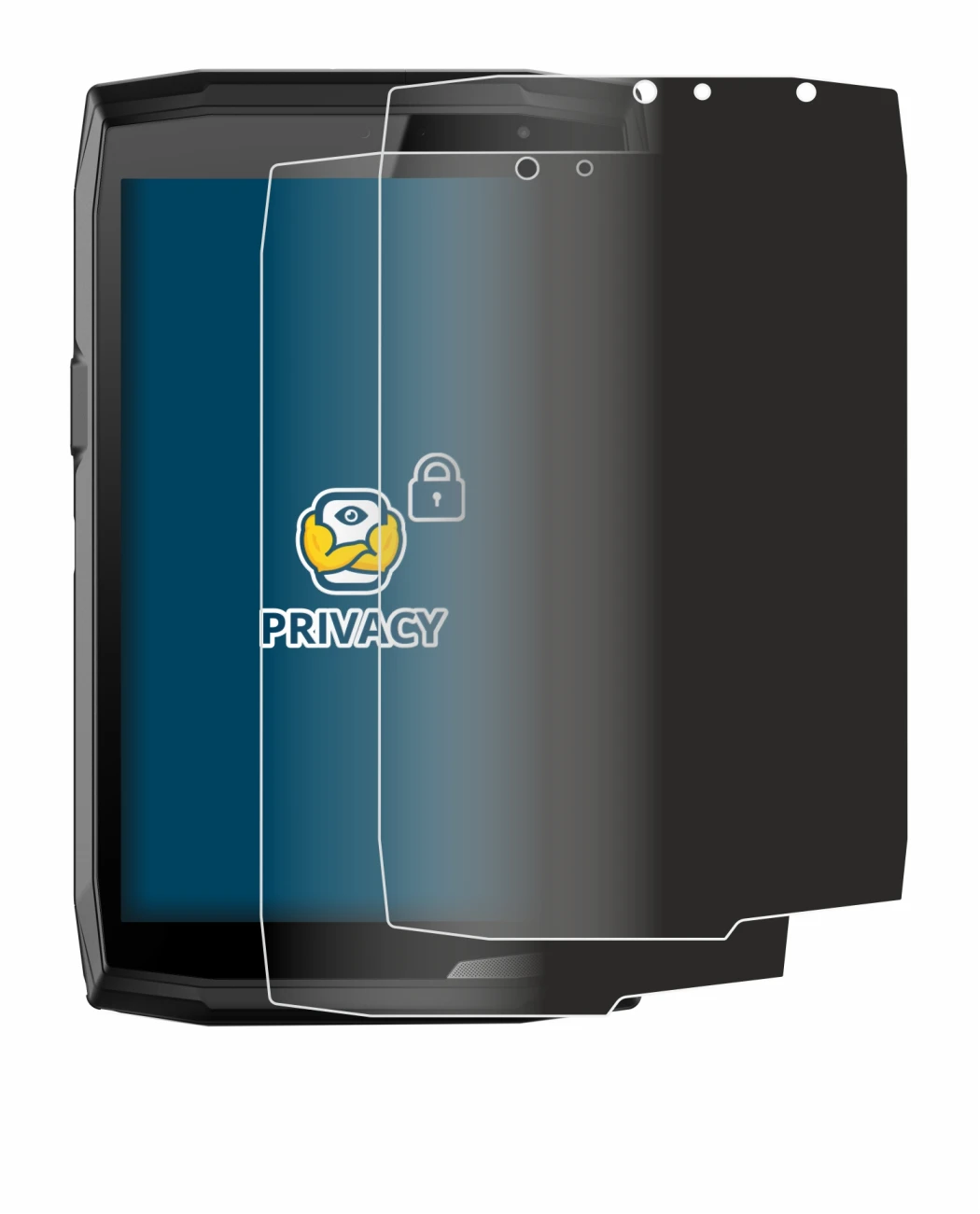 Image de l'appareil Crosscall Core T5 avec une grande variété de protections d'écran.