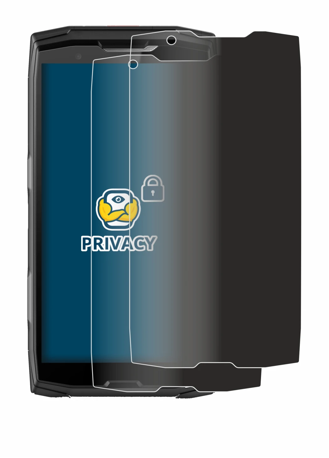 Image de l'appareil Crosscall Core-X5 avec une grande variété de protections d'écran.