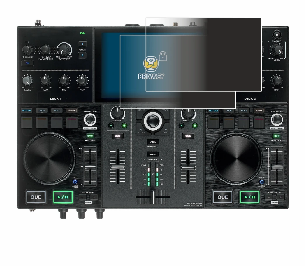 Image de l'appareil Denon DJ Prime Go avec une grande variété de protections d'écran.