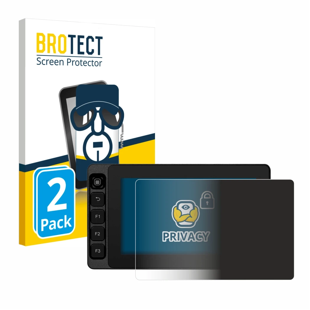 Face avant d’un emballage produit avec le logo de la marque BROTECT. À côté, l’appareil SmallHD Ultra 5 est représenté avec la