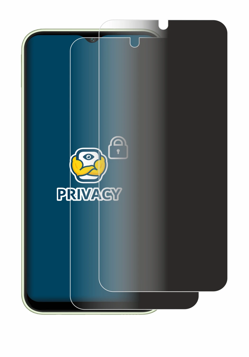 Image de l'appareil Samsung Galaxy A14 4G avec une grande variété de protections d'écran.