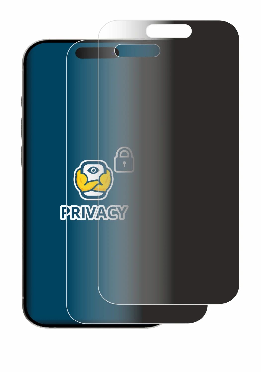 Image de l'appareil Apple iPhone 15 Pro avec une grande variété de protections d'écran.