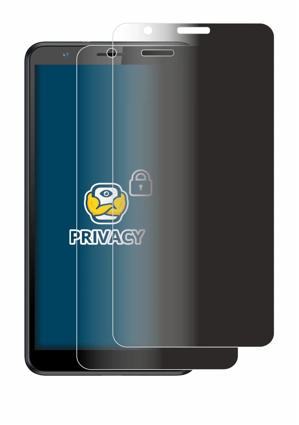 Image de l'appareil ZTE Blade A31 avec une grande variété de protections d'écran.