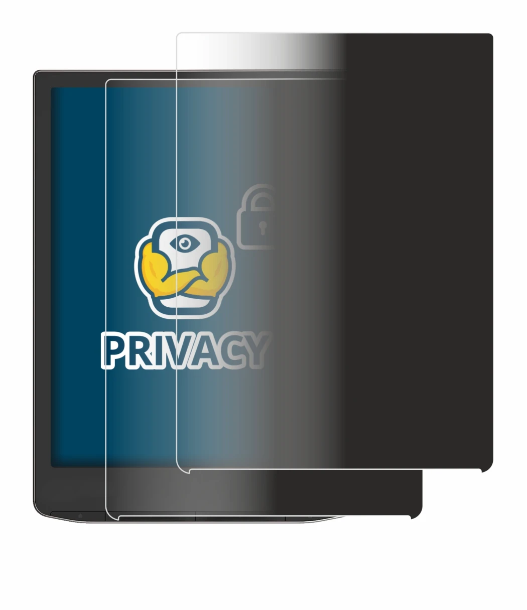 Image de l'appareil PocketBook InkPad 4 avec une grande variété de protections d'écran.