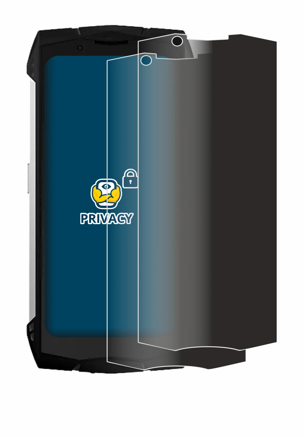 Image de l'appareil Doogee S Mini avec une grande variété de protections d'écran.