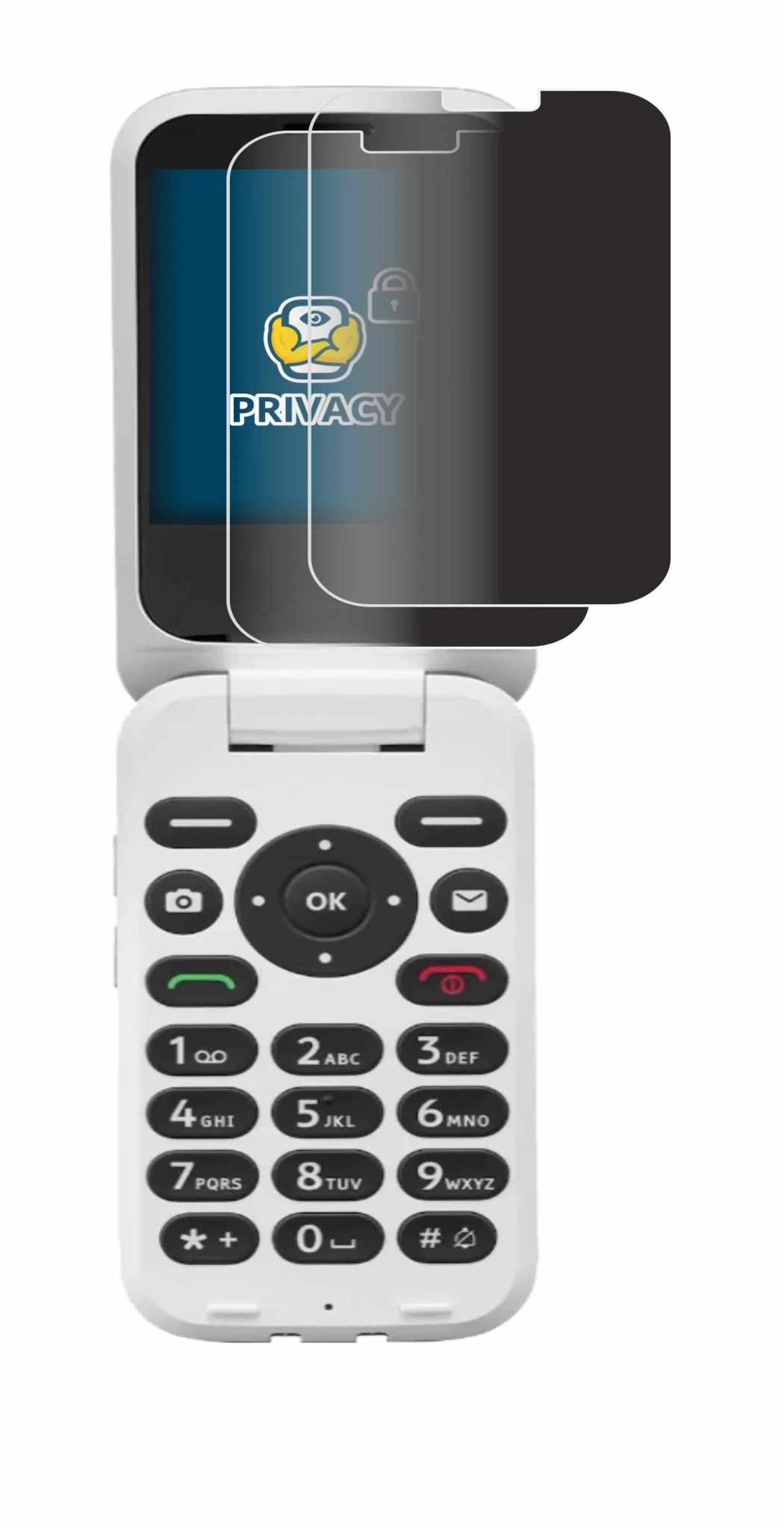Image de l'appareil Doro 6820 avec une grande variété de protections d'écran.