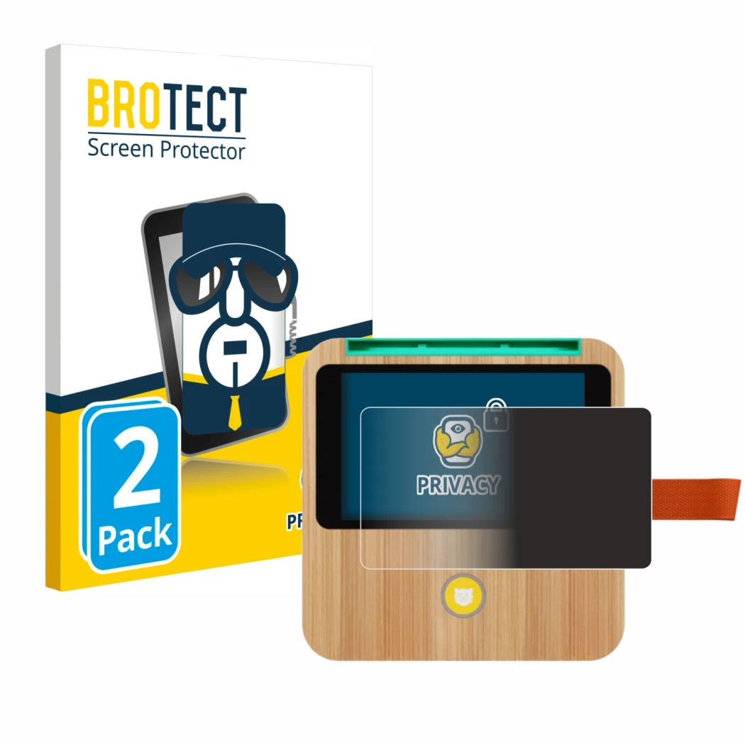Face avant d’un emballage produit avec le logo de la marque BROTECT. À côté, l’appareil tigerbox Touch Plus est représenté ave