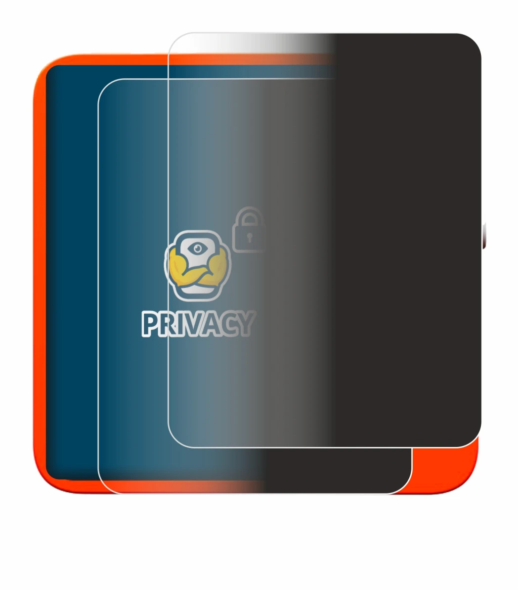 Image de l'appareil rabbit r1 avec une grande variété de protections d'écran.