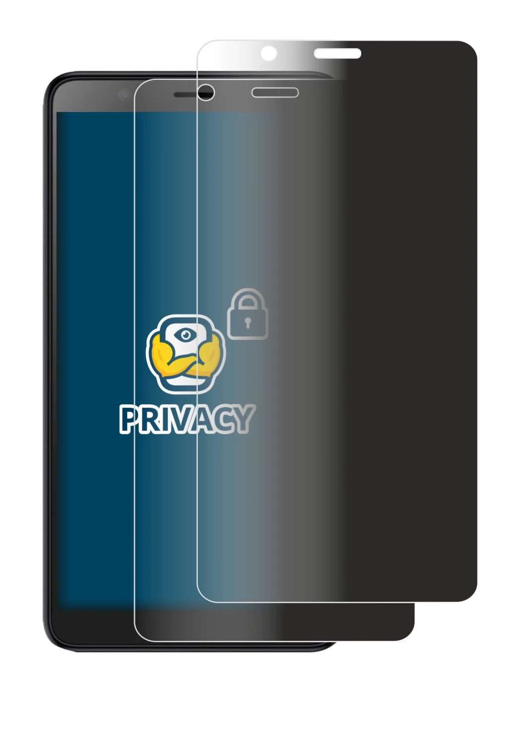 Image de l'appareil ZTE Blade A32 avec une grande variété de protections d'écran.