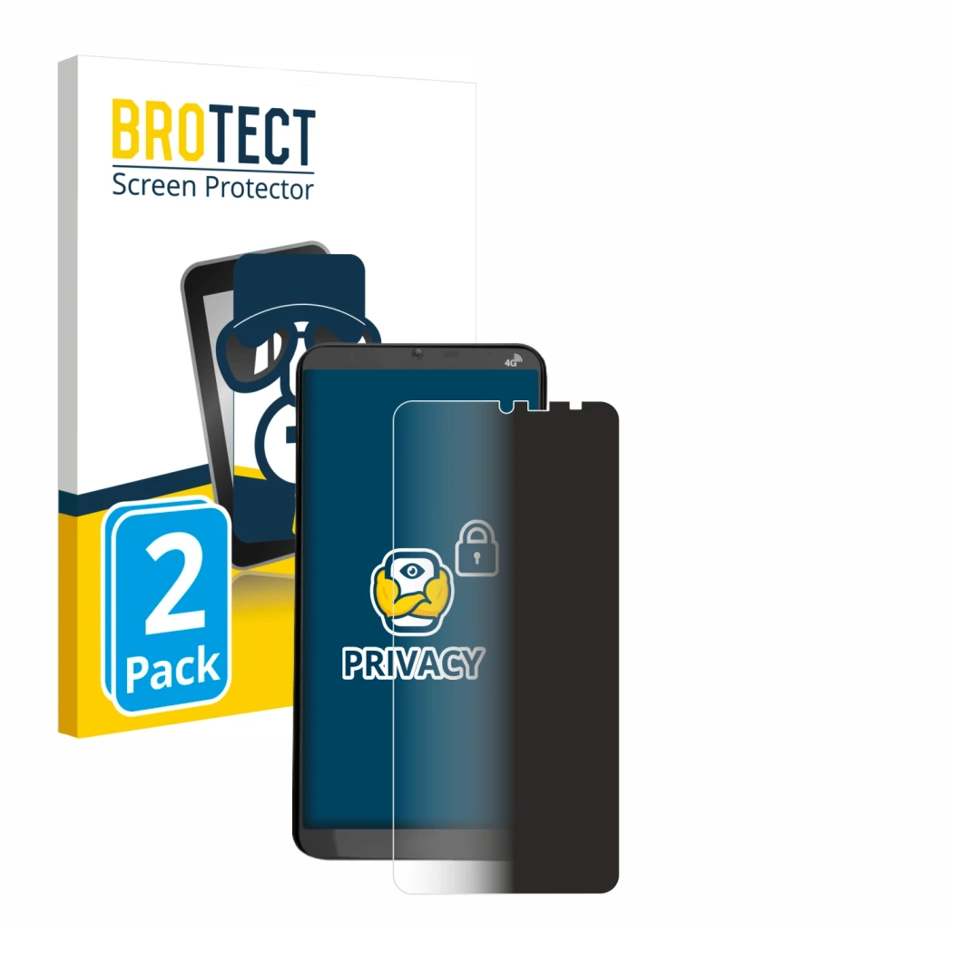 Face avant d’un emballage produit avec le logo de la marque BROTECT. À côté, l’appareil Brondi Amico XL est représenté avec la